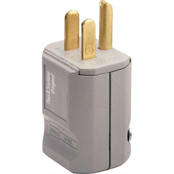 Legrand Straight Blade Plug, 5-15P, 15 A, 125V AC, 2 Pole, Screw Terminals PS5965GRY - main